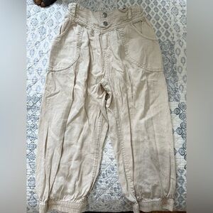 H&M lightweight linen pants size 7-8 girl casual tan